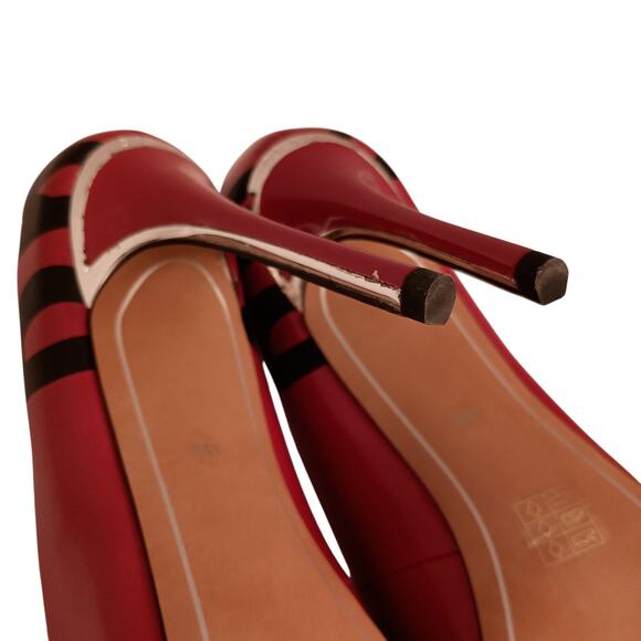 DKNY Women's Red Stilettos, with Silver Heel, Christmas/Holiday Parties size 8.5 - Picture 6 of 7